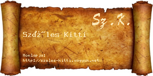 Széles Kitti névjegykártya