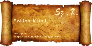 Széles Kitti névjegykártya